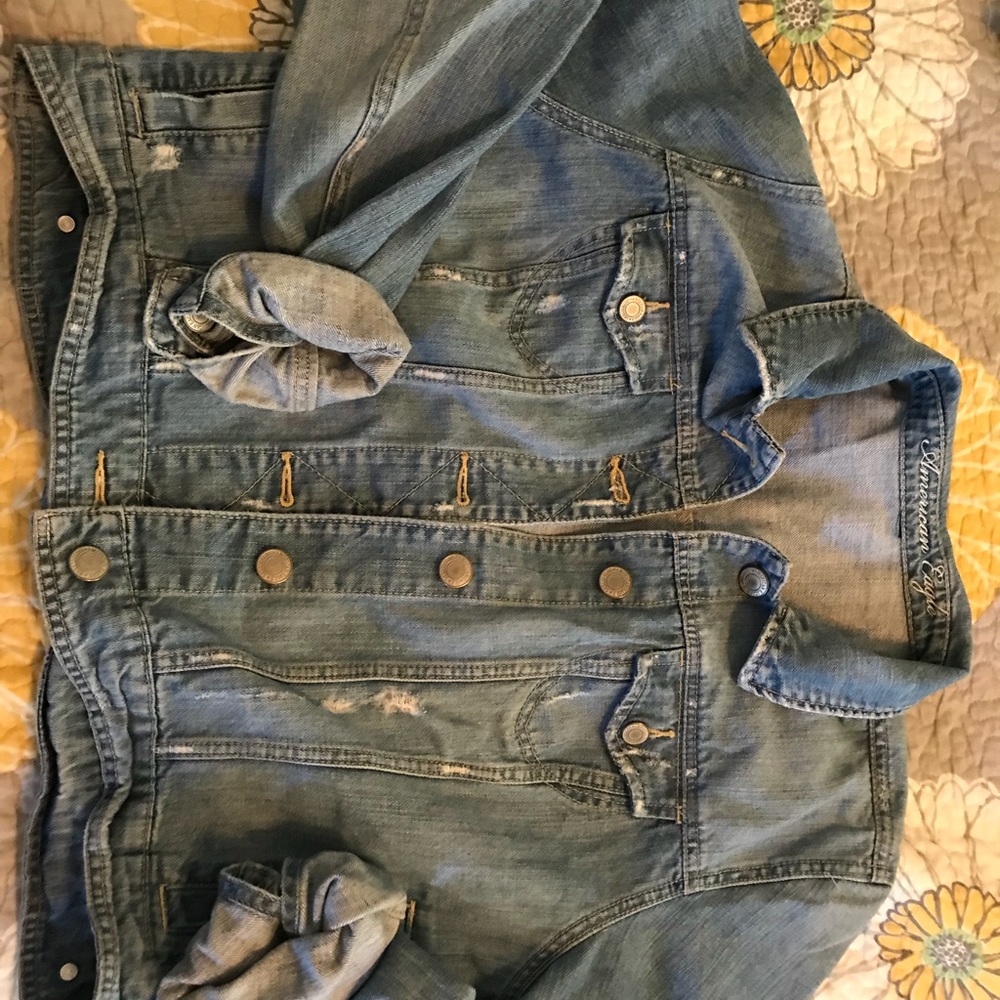 American Eagle Distressed Denim Jacket